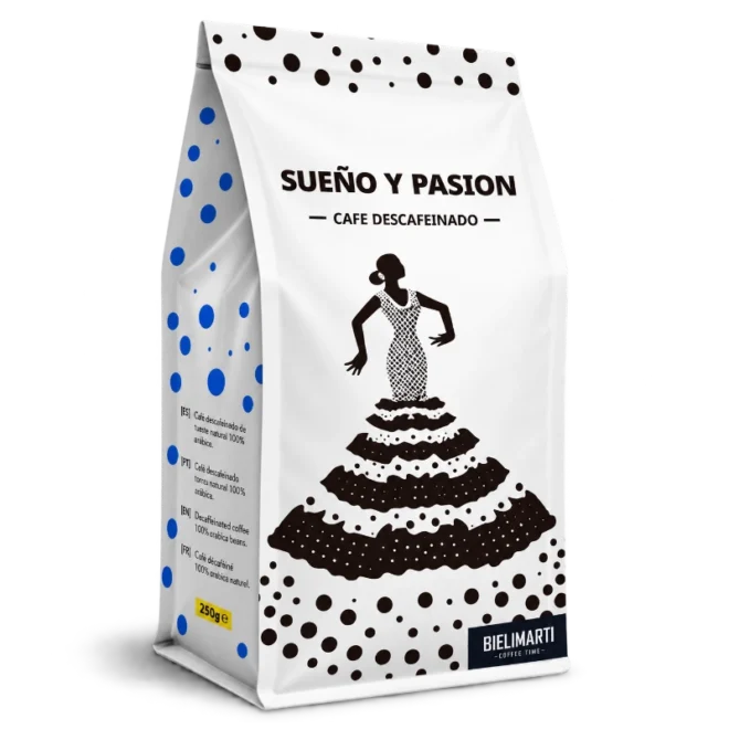 Bolsa de 250 g de café descafeinado Sueño y Pasión Bielimarti