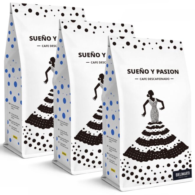 Café descafeinado Sueño y Pasión Bielimarti, 100 % arábica, bolsa de 250 g